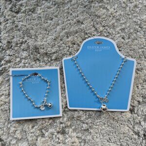 Brand New: Draper James RSVP Silver Necklace + Bracelet Matching Set